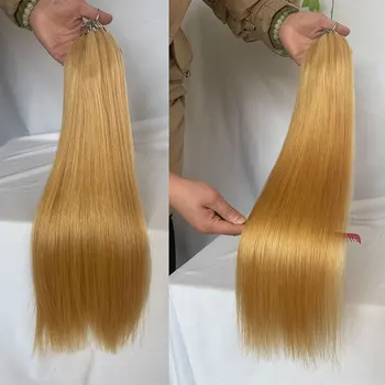 Blondínka Farebné 100% Ľudské Vlasy, Perie Pre predlžovanie Vlasov 200pcs/Veľa 18-24 inch Rovné Dlhé Pierko predlžovanie Vlasov Pre Ženy