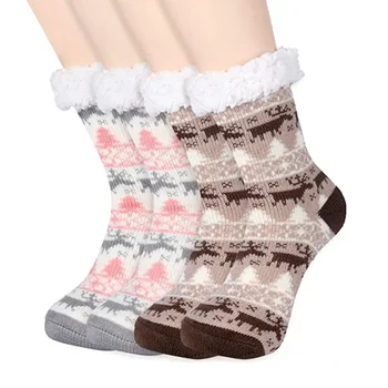 Vianočné Poschodí Ponožky Snehu Ponožky Domov Spať Črievičku Ponožky Legíny Koberec Ponožky Non-slip Teplé a Pohodlné