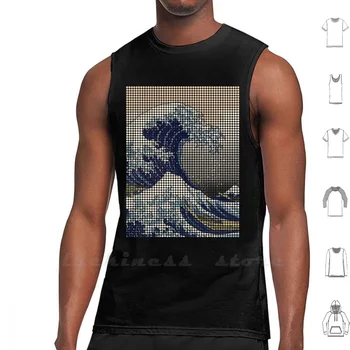 Veľká Vlna Bez Rukávov Tank Top Vesta Bavlna Veľká Vlna Veľká Vlna Mimo Kanagawa Japonsko Japonské Katsushika Hokusai