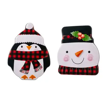 Vianočné Plech Prázdne Tin Penguin A Snehuliak Prázdne Plechovky Pre Cookie Vianočné Cookie Boxy Dovolenku Dar S Vrchnákmi Pre Deti