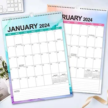 Cievka Kalendár 2024 Nástenný Kalendár Office Kancelárske Potreby Denný Plánovač Papiernictvo Dodávky Týždenného Plánu 18 Mesiacov Anglický Kalendár