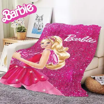 Cartoon Barbie Prikrývka, Deka Kawaii Vytlačené Flanelové Deka Žena Office Nap Klimatizácia Deka Šatkou Deka Domova