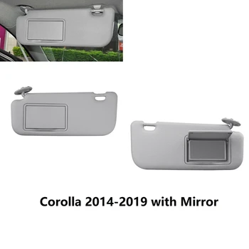 Slnečná Clona Pre Toyota Corolla 2014-2019 So Zrkadlom (Gray Ľavej A Pravej Strane) 2 Pack