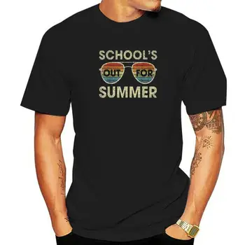 Retro Posledný Deň Školy Školy-pre Letné Módy Dovolenku Učiteľ Študentov T-Shirt Schoolwear Oblečenie Graphic Tee Topy