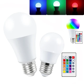 Farebné Smart kontrolka Led Žiarovka RGB Svetlo Stmievateľné 5W 10W 15W RGBW Zmena Lampada Biele E27 Home Decor