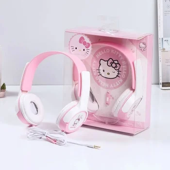 Hello Kitty Káblové Slúchadlá Hráč Slúchadlá Priestorový Zvuk Stereo Slúchadlá s Mikrofónom Dievča, Darček Hra PC Notebook