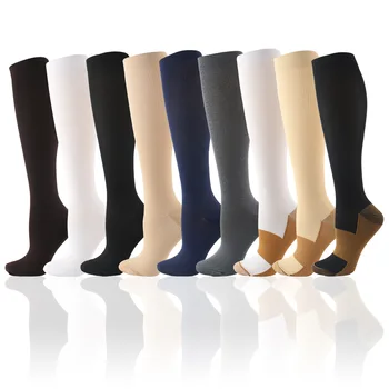 Elastické Kompresné Pančuchy Krvného Obehu, Podpora Chudnutie Kolená Vysoké Ponožky Anti-Únava Pohodlné Jednofarebné Ponožky