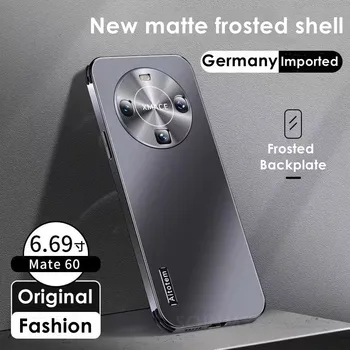 Rovný Okraj Ultra-tenké Matný Matný Ochranné puzdro pre Huawei Mate 60 Pro Shockproof Kryt na Huawei Mate 60 5G Brnenie Shell