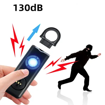 Self Defense LED Baterka USB Nabíjateľné Keychain Svetlo s Bezpečnostným alarmom Ochranné Dodávky Ženy Vonkajšie Núdzové Nástroj
