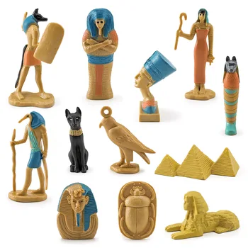 Staroveké Egyptské Miniatúrny Model Figúrka Mýtus Kráľovná Pyramída Faraóna Múmiový Sphinx Akčné Figúrky Ozdoby, Hračky pre Deti,