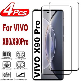 2/4Pcs Tvrdeného Skla Pre Vivo X90 Pro+ X80 X80Pro X100 Pro Zakrivené Screen Protector Sklo
