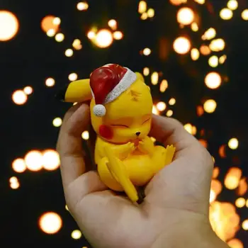 TOMY Dozz pikachu Vianočné hat funto bábika roztomilé Anime Postavy model prívesok na Ručne vyrábané Dekorácie box hračky, suveníry cenu dar