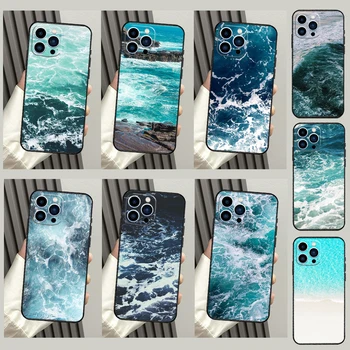 Modré morské Vlny Mora puzdro Pre iPhone 15 14 Pro Max 11 Pro Max 12 13 Mini X XR XS Max SE 2020 7 8 Plus Kryt Telefónu