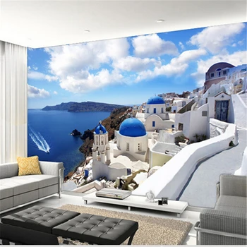 beibehang Egejskom mori Stredomoria nástenné maľby, veľké 3D stereoskopické osobné vlastné tapetu,abstraktných de parede sala,steny papier