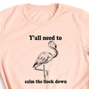 Vtipné Flamingo T Shirt Vták Nápad Prezentovať Flamingle Milenca Y ' all Potrebné Upokojiť Stádo Dole Maminku Mama Mama