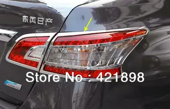 Pre Nissan Sentra 2013 2014 2015 ABS Chrome zadné Svetlo Lampy Kryt Trim 4 ks Auto Príslušenstvo Nálepky