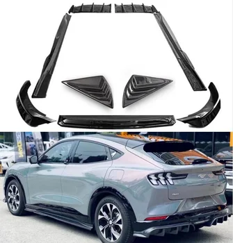 ABS Čierny Predný Nárazník Pery Zadný Spojler batožinového priestoru Difúzor Strane Sukne Telo Full Kit Pre Ford Mustang Mach-E 2021 2022 2023