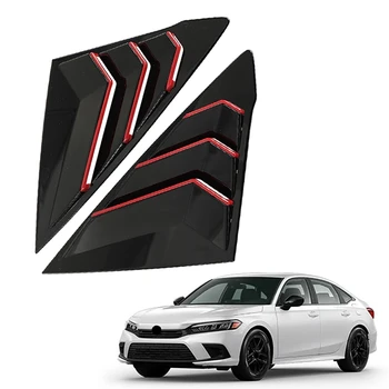 Auto Lesklej Čiernej Zadné Okná Žalúzie Uzávierky Kryt Výbava Pre Honda Civic 11. 2021-2022 Okno Bočné Ventilačné Výbava
