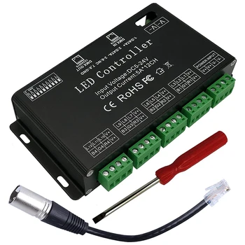 12 Kanálový DMX Decoder RGB LED Regulátor 60A PWM DMX512 Slabší Ovládač Pre RGB LED Pásy A LED Modul Svetlo DC12V-24V