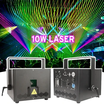 2 ks 10 W RGB Laser, svetelnú Šou Pro ilda Zelený Laserový Projektor Podujatia, Party Disco Dj Club Lazer Svetlo Laser Animácie