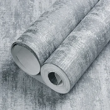 Sivá Textúrou Jednoduchý Obyčajný Plastický Tapety Roll Domova Obývacia Izba, Spálňa Obklady Stien Striebro Luxusné Nástenné Papier