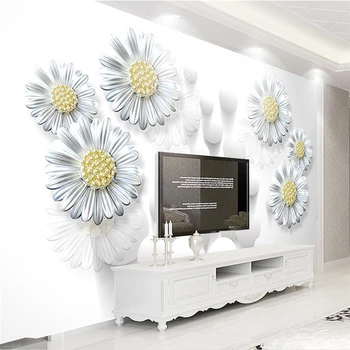 beibehang Vlastné veľké fresco tapety 3D stereo chryzantéma loptu šperky kvet, TV joj, obývacia izba gauč 3d tapety