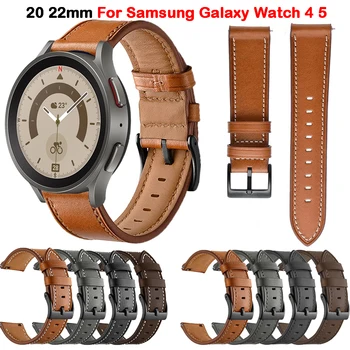Kožené Hodinky, Náramok 20 22 mm Pre Samsung Galaxy Watch 5 Pro 45mm/4 5 40 mm 44 mm/Classic 42mm 46 mm Remienok Nahradenie Pásma