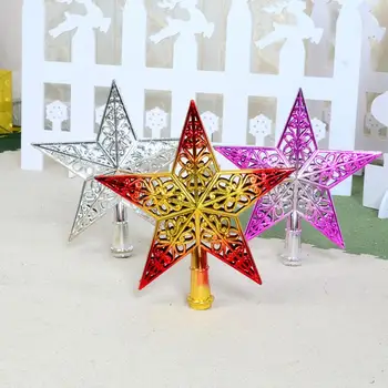 3D Pentagram Dekor Vysokú Odolnosť Duté-out Design Svetlé Dekoratívne Plastové 3D Christmas Tree Top Star Dekorácie pre Domov