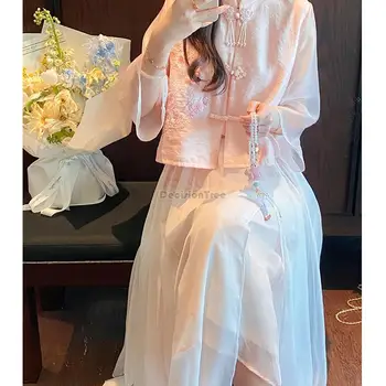 2023 jar a v lete nové vylepšené víla pol sukne národnej štýl cheongsam top nový čínsky štýl, farby žien na denné nosenie