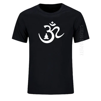 T Shirt Mužov OM Symbol Buddhovskej Meditácie Budhizmus Tlač Posádky Krku Bavlnené Tričká Topy Lete Nadrozmerné Oblečenie Značky Homme
