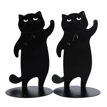 Mačka Bookends Black Cat Dekor Čierna Mačka, Darčeky Pre Milovníkov Mačiek Mačka Bookends Pre Police Anime Bookends Zvierat Bookends Trvanlivé