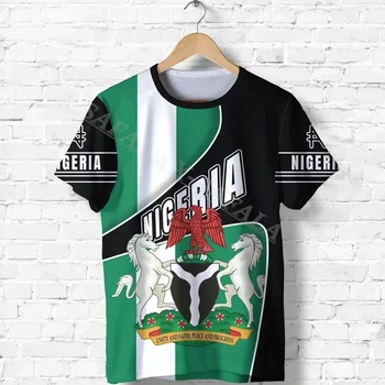 Nigéria Krajiny Národnej Vlajky Znak 3D Tlač T-Shirt Vrchole Letné Tričko Pánske Streetwear Šortky Rukáv Šport Ležérne Oblečenie