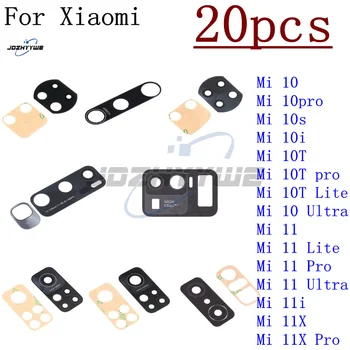 20Pcs/Veľa, Zadný Zadný Fotoaparát Sklo Objektívu Pre Xiao Mi 10 10 TON 10s 10i 11 11T 11i 11X Pro Lite Ultra s Lepidlom Náhradné