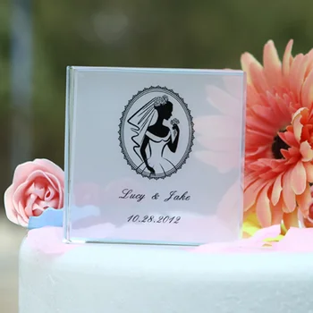 Valentine Veľkonočné Výročie Darčeky Svadobné Party Láskavosti Prispôsobené Na Mieru Crystal Nevesta Cake Top