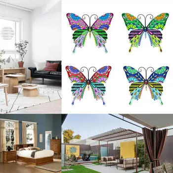 Indoor&Outdoor Železa Umenie Záhrada Prívesok Ručné Remeselné Ozdoby Stene Visí Sochy Motýľ Dekorácie