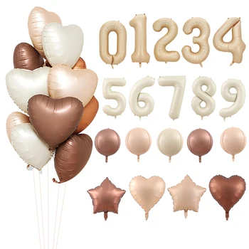 1pc 32inch Krém/Karamelovej Farby 1-9 Digitálne Balón 30 40 50 Dospelých, Deti Narodeninovej Party Dekorácie, svadobné Výročie Dodávky