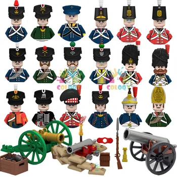 Nové Napoleonských Vojen Vojenské Vojakov Stavebné Bloky WW2 Mini Akčné Figúrky francúzsky British Fusilier Pušky, Hračky Pre Deti,