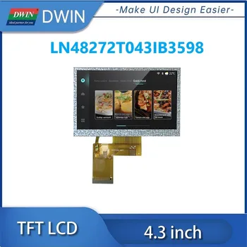 DWIN 4.3 Palcový 480x272 300 Svetlé 24bit RGB NV3047 TN TFT LCD Displeja Modul Odolným Dotykovým Pre STM32 ESP32 LN48272T043IB3598