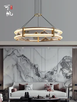 Nový Čínsky Štýl, Meď Luster Lampa v Obývacej Izbe Čínsky Štýl, Elegantné Jedáleň, Spálňa Kruhu a Kreatívne