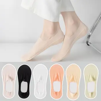 Neviditeľné Silikónový Anti-slip No Show Ponožky Nízky Rez Ponožky Letné Ultra-tenký Ľad Loď Ponožka Hodváb Priedušná Papuče Col D5V9