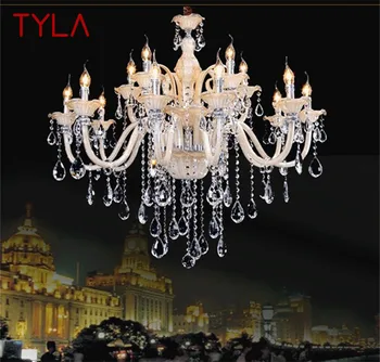 TYLA Európsky štýl Luster Svietidlá LED Sviečka Crystal Prívesok Svetlá Luxusné Dekoračné Svietidlá pre Domáce Hotel Hala