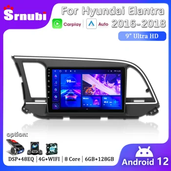 Srnubi 2 Din Android autorádia Pre Hyundai Elantra 6 2016 2017 2018 Multimediálny Prehrávač Navigáciu Carplay Audio Auto Reproduktory, DVD