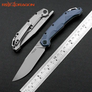 Nimoknives & Fatdragon Originálny dizajn vonkajšie vrecko rýchly-otváracie skladací nôž CTZ-35VN čepeľ G10/ posteľná Bielizeň + Titánu rukoväť