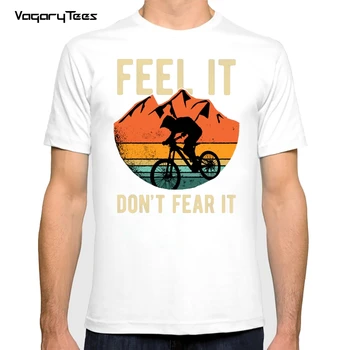 Nové Letné Módy Muži T-Shirts Downhill Bike Požičovňa Pocit, že nemám strach, že Tlačiť T-Shirt Chlapec Ležérny Top Tees Biele Krátky Rukáv