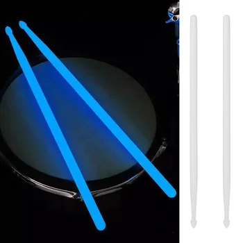 1Pair 5A Svetelný Bubon Stick Bicie súpravu Fluorescenčné dolné časti stehien Jazz dolné časti stehien Fáze Svietiť v Tme Bubon Príslušenstvo Modrá