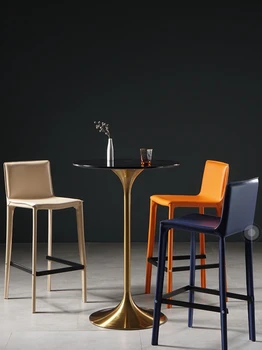 Svetlo luxusný bar stoličky Domov vysoká stolička návrhár talianskeho minimalistický sedlo bar kožené stoličky bar späť stolice