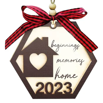 3ks Domov Ornament 2023, Dom Otepľovanie Darčeky domov, Domov Darček Prvé Vianoce Domov Ornament 2023