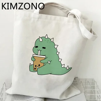 Dinosaurov nákupní taška s potravinami plátno bolsa bavlna opakovane juty taška taška tote bolsa compra handričkou sac cabas vlastné