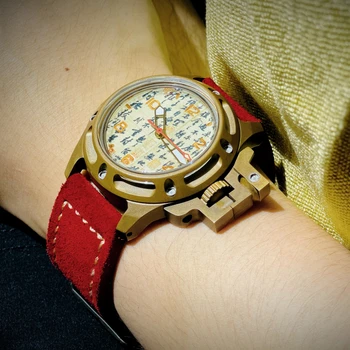 Pánske náramkové hodinky Automatické Sapphire Anti-Magnetické Sandwich Dial Hlboké Potápanie Bronz 080 Vlastné Self-Vietor Mechanické Hodinky Reloj