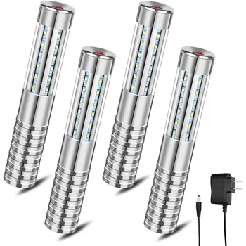 4 Ks LED Stroboskop opakované použitie LED Svetlo Nabíjateľná Šampanské LED Fľaša Služby a Nabíjačky,NÁM Plug Striebro